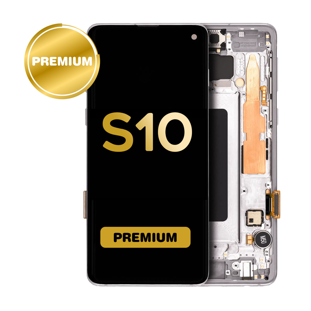 OLED Assembly for Samsung Galaxy S10 (G973) with Frame Prism White (Premium)