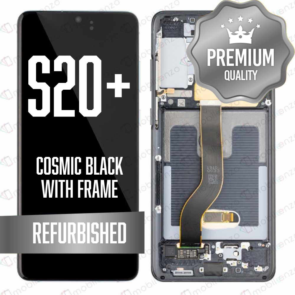 OLED Assembly for Samsung Galaxy S20 Plus / 5G With Frame - Cosmic Black (Refurbished)