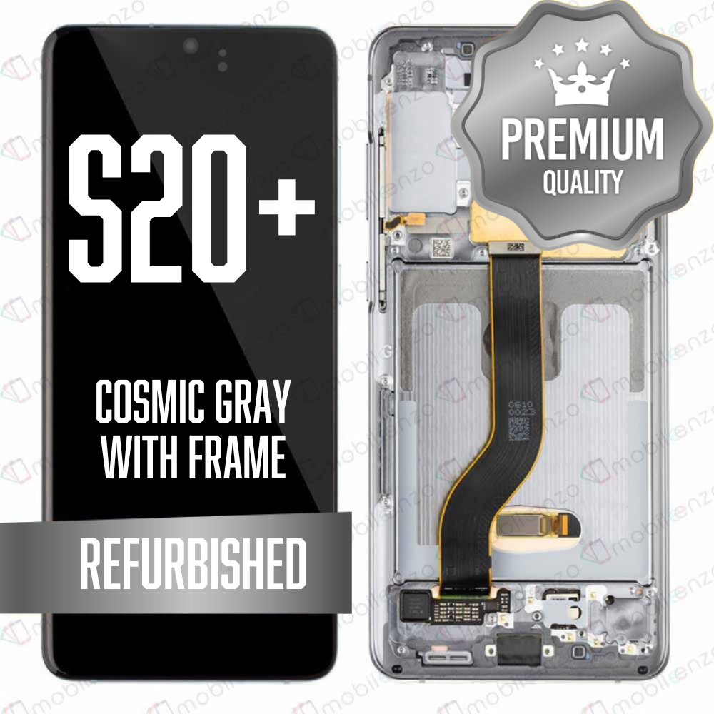 OLED Assembly for Samsung Galaxy S20 Plus / 5G With Frame - Cosmic Gray (Refurbished)