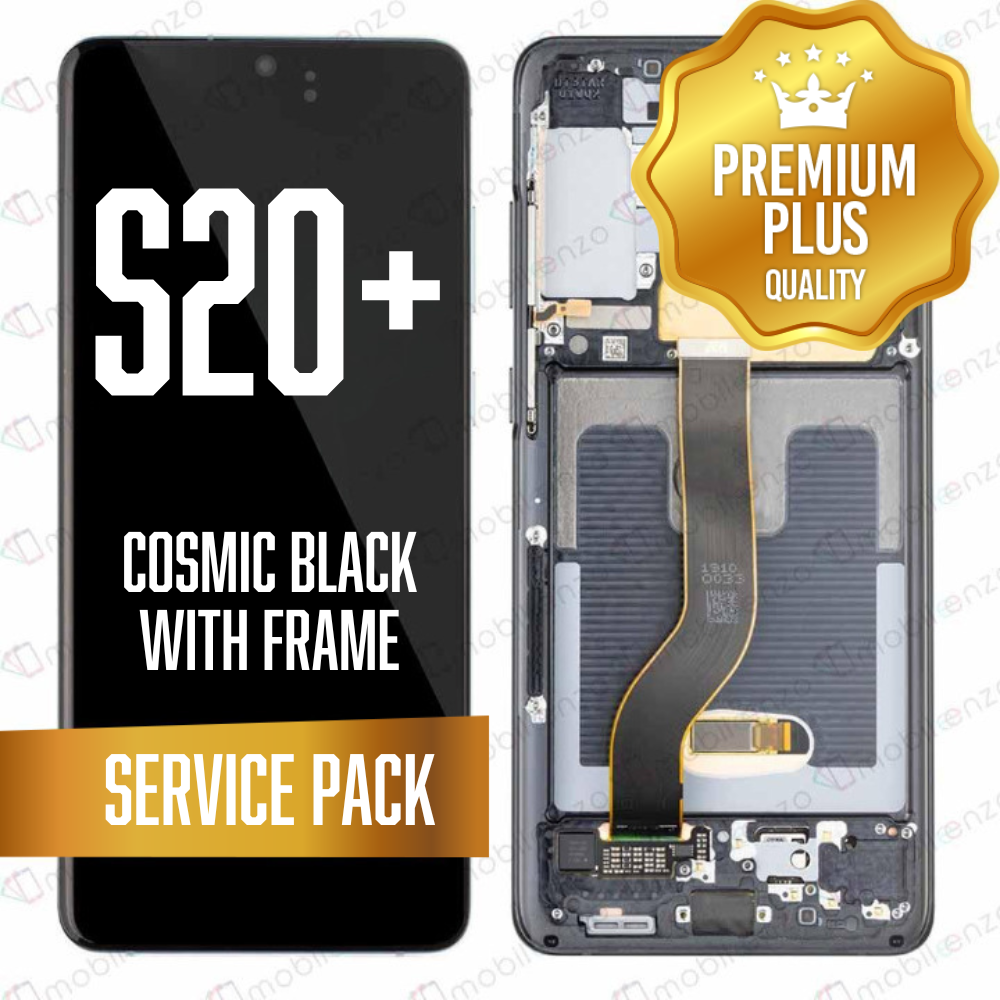 OLED Assembly for Samsung Galaxy S20 Plus / 5G With Frame - Cosmic Black (Service Pack)