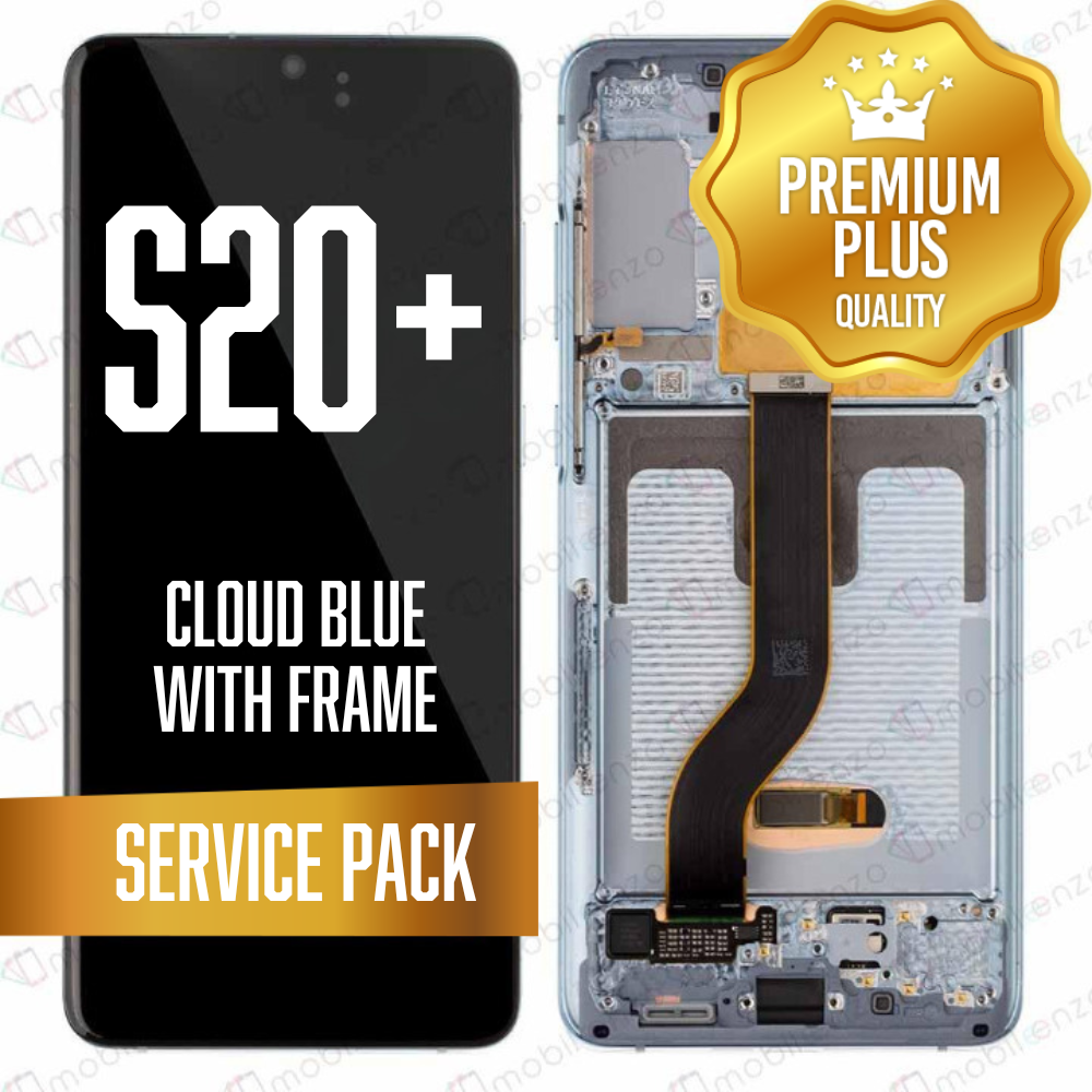 OLED Assembly for Samsung Galaxy S20 Plus / 5G With Frame - Cloud Blue (Service Pack)