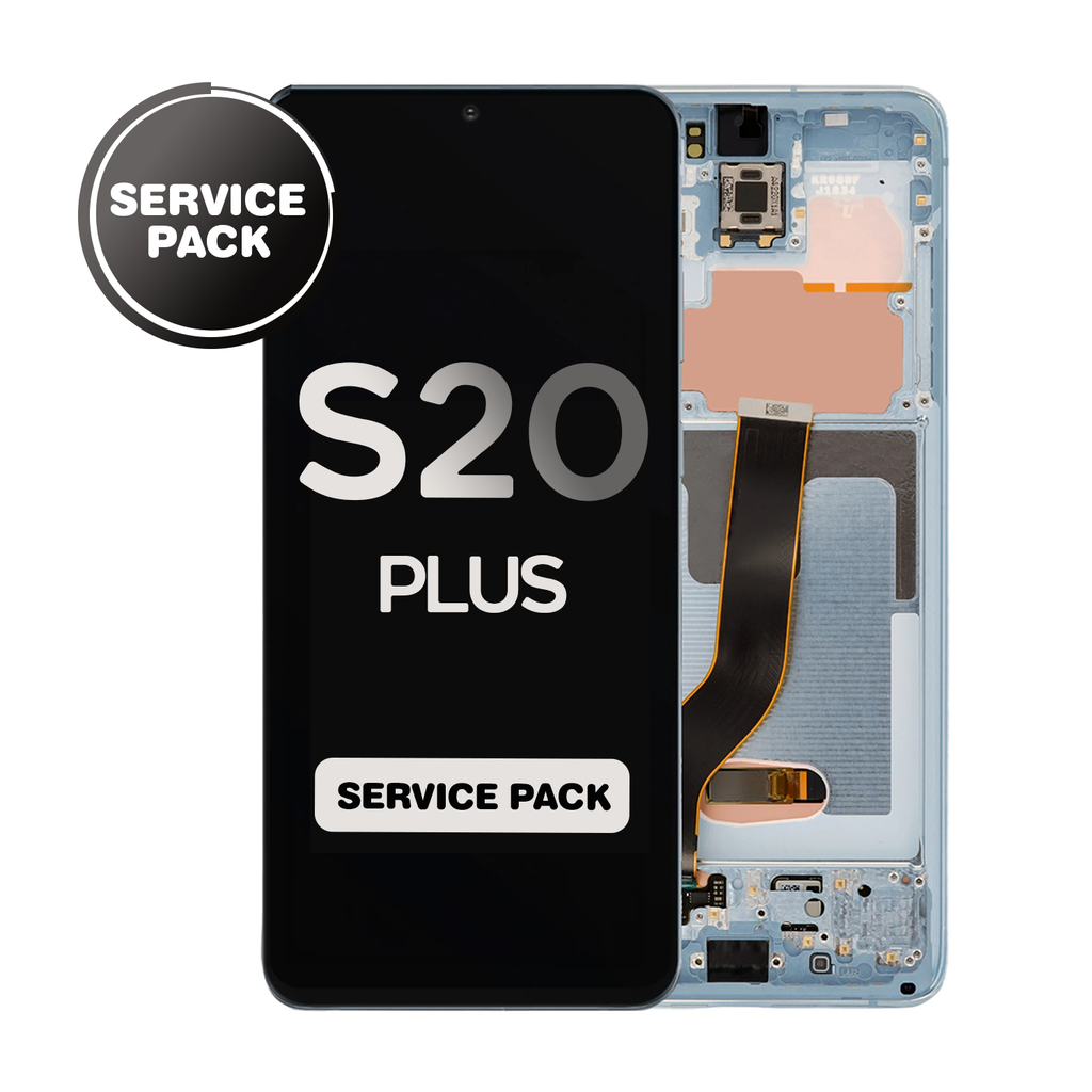 OLED Assembly for Samsung Galaxy S20 Plus 5G (G985 / G986) with Frame - Cloud Blue (Service Pack)