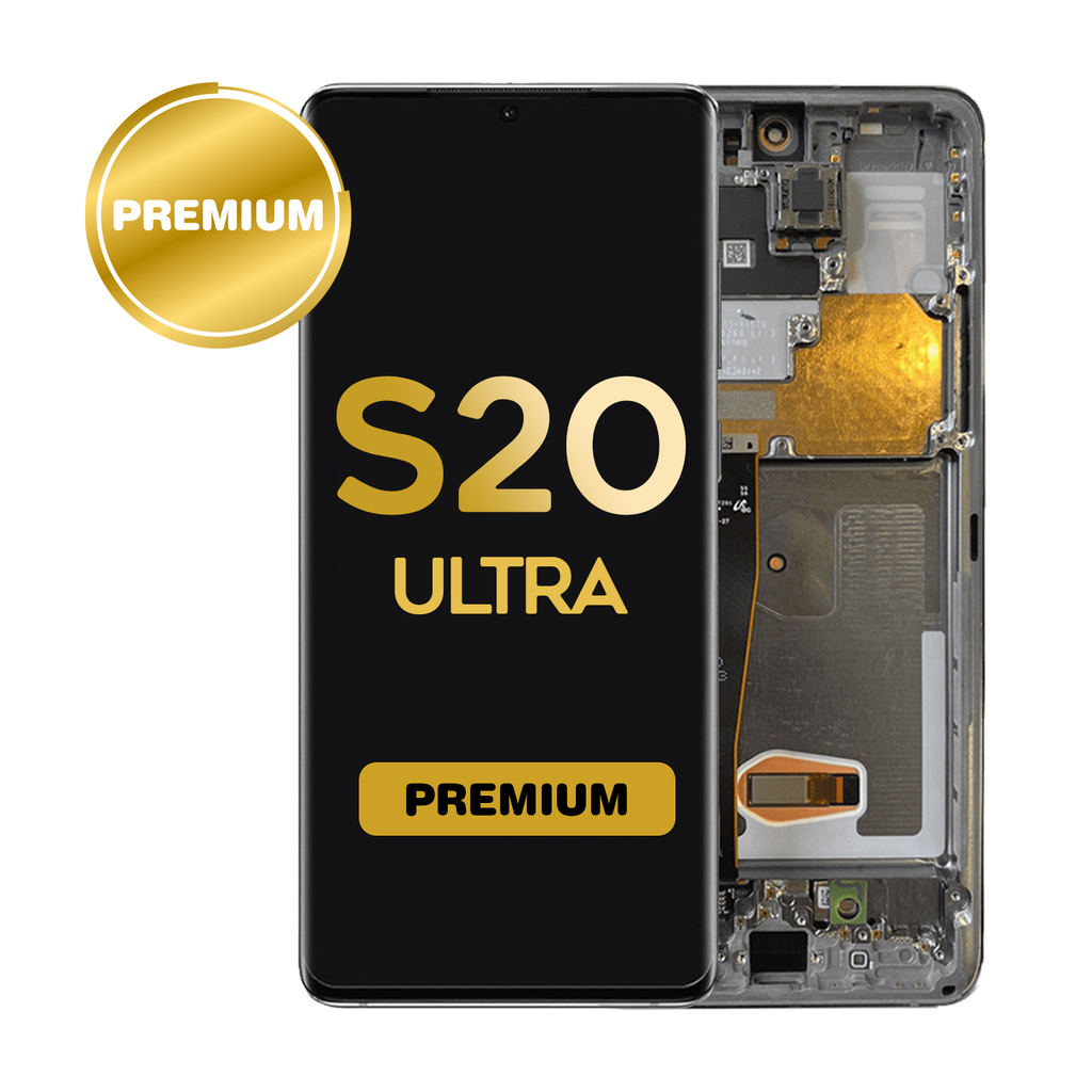 OLED Assembly for Samsung Galaxy S20 Ultra (G988) with Frame - Cosmic Gray (Premium)