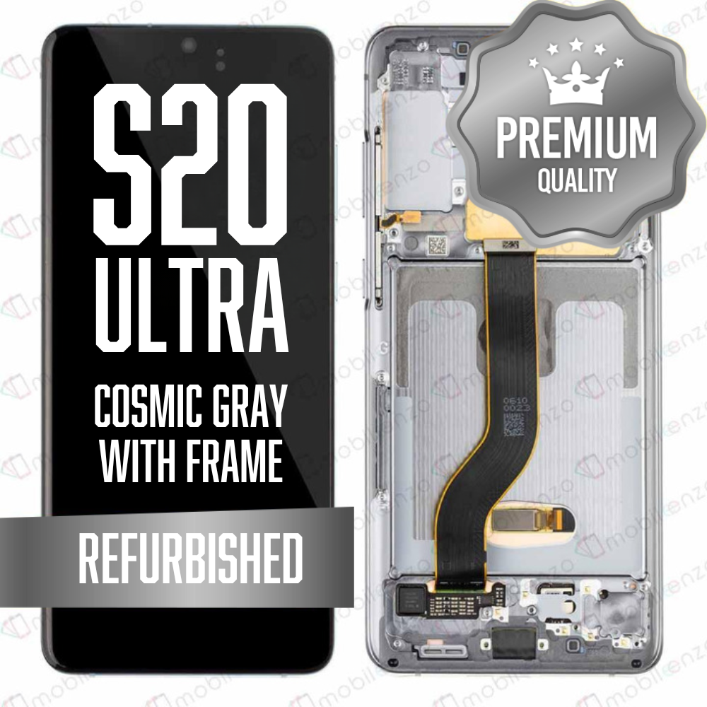 OLED Assembly for Samsung Galaxy S20 Ultra / 5G With Frame - Cosmic Gray (Refurbished)