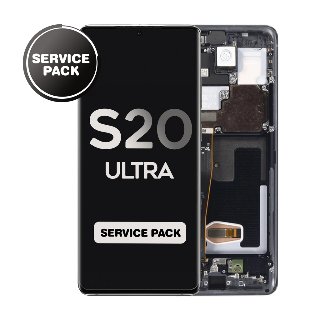 OLED Assembly for Samsung Galaxy S20 Ultra (G988) with Frame - Cosmic Black (Service Pack)