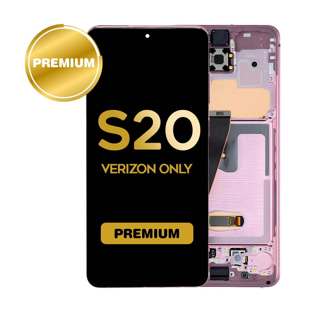 OLED Assembly for Samsung Galaxy S20 (G980 / G981) with Frame - Cloud Pink (Non-Verizon 5G UW Frame) (Premium)