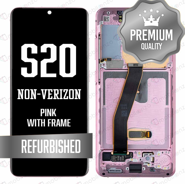 OLED Assembly for Samsung Galaxy S20 With Frame - Cloud Pink (Non-Verizon 5G UW Frame) (Refurbished)