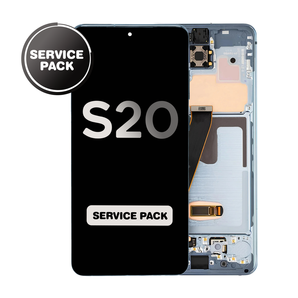 OLED Assembly for Samsung Galaxy S20 (G980 / G981) with Frame - Cloud Blue (Service Pack)