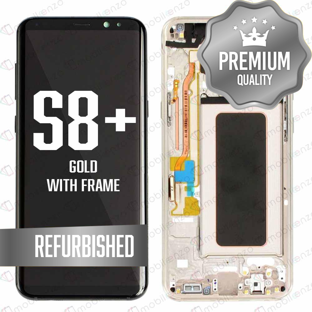LCD for Samsung Galaxy S8P With Frame - Gold (Refurbished)