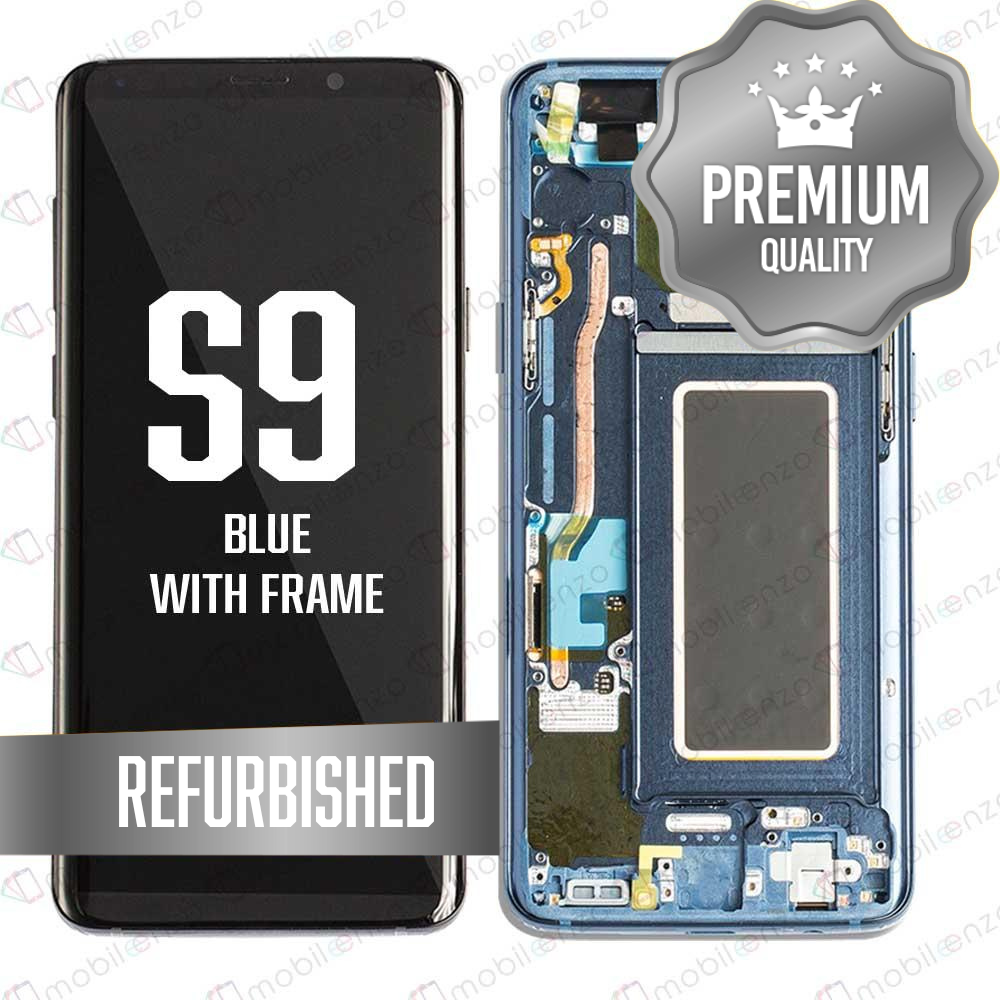 LCD for Samsung Galaxy S9 With Frame - Blue (Refurbished)