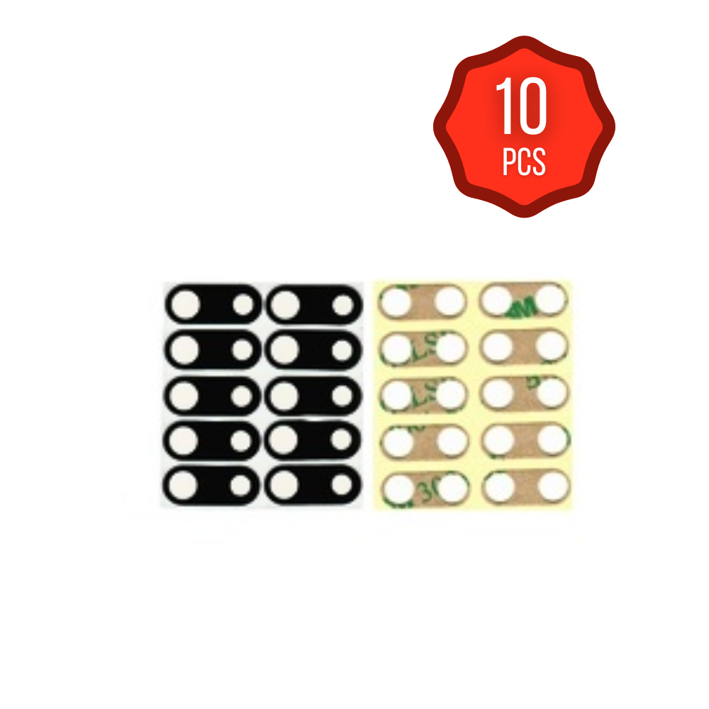 Back Camera Lens (Glass Only) With Adhesive For iPhone 8P/7P Black (10 Pack) (Premium)
