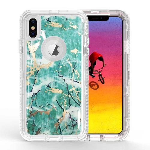 Shock Proof Marble Case for iPhone 12 Mini (5.4) - Teal