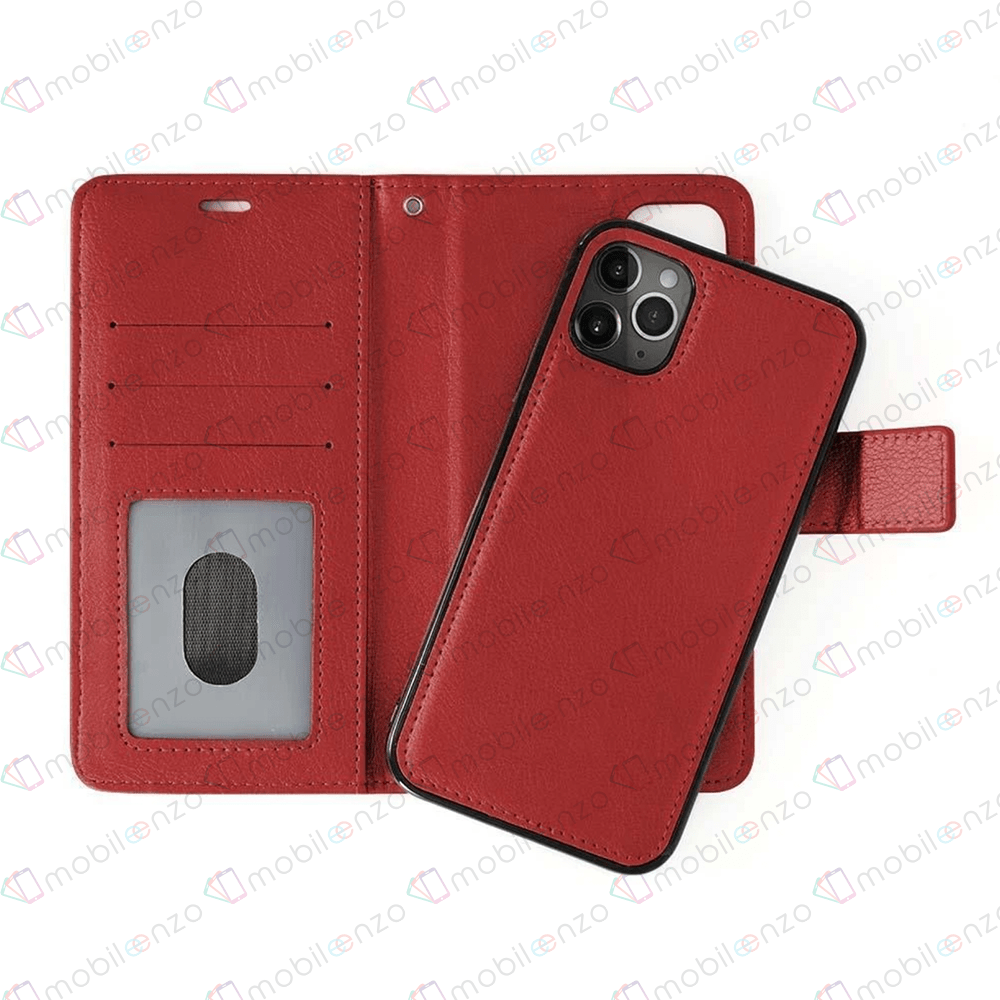 Classic Magnet Wallet Case for iPhone 12 (6.1) - Red