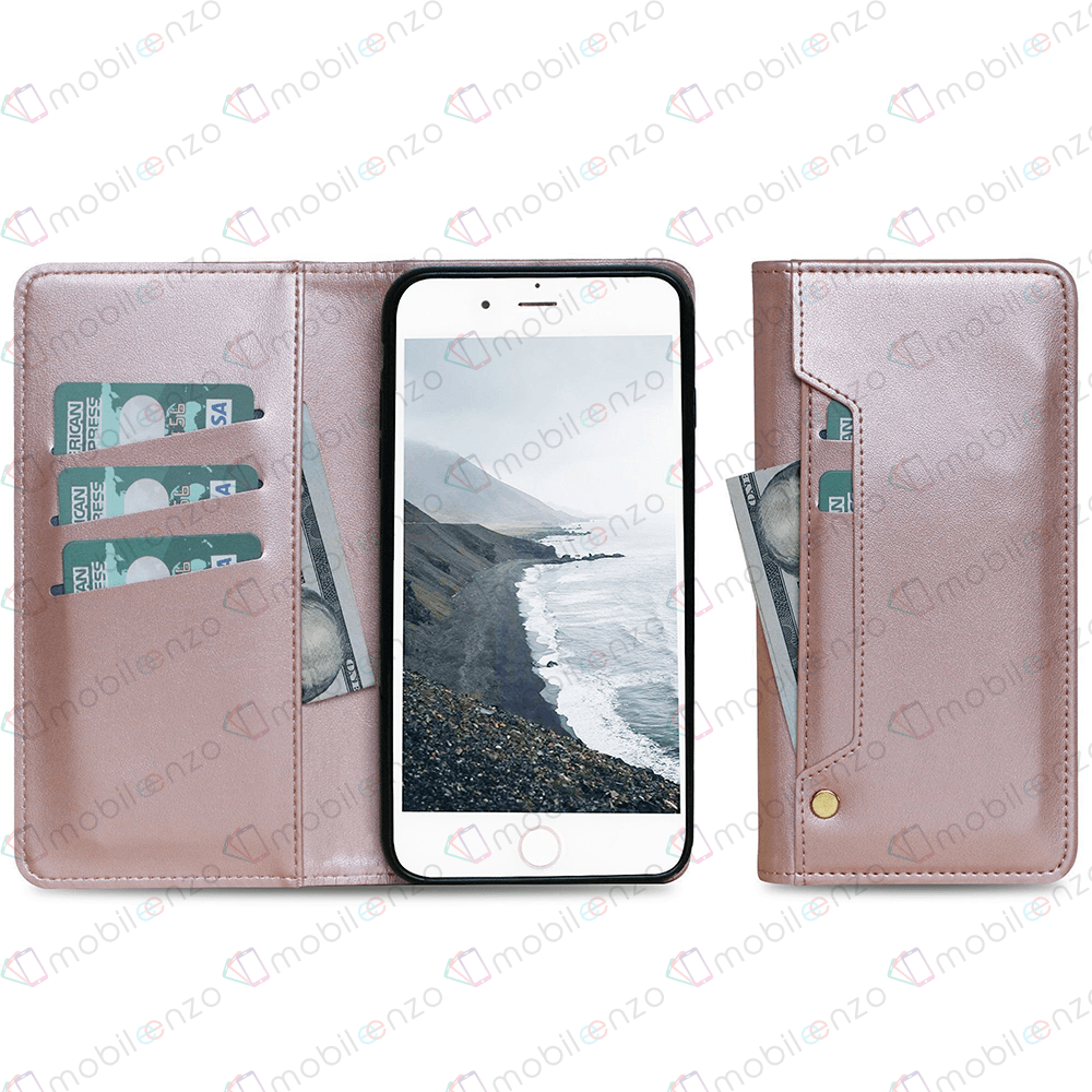 Ludic leather Wallet Case for iPhone 12 Mini (5.4) - Rose Gold