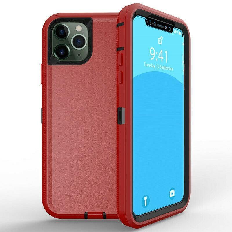 DualPro Protector Case for iPhone 12 Pro Max (6.7) - Red & Black