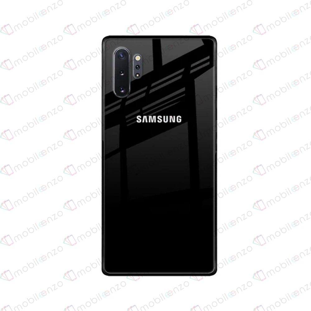 Back Cover Glass With Camera Lens For Samsung Galaxy Note 10 Plus (No Logo) (Black)