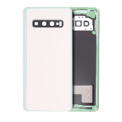 Back Cover Glass With Camera Lens For Samsung Galaxy S10 (No Logo) (Prism White)