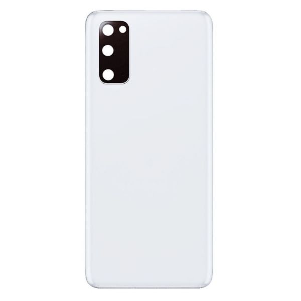 Back Cover Glass With Camera Lens For Samsung Galaxy S20 (No Logo) (White)