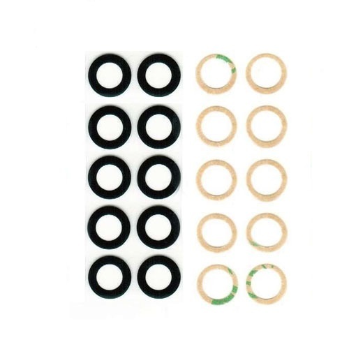 Back Camera Lens for iPhone 8  / 7 / SE (2020) Black w/Adhesive (Glass Only) (10 Pcs)
