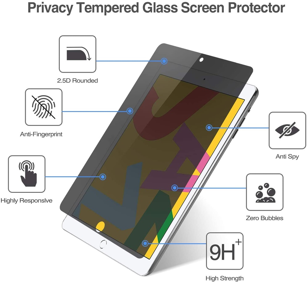 Privacy Tempered Glass for iPad Air / Air 2 / iPad Pro 9.7 / iPad 5 & 6