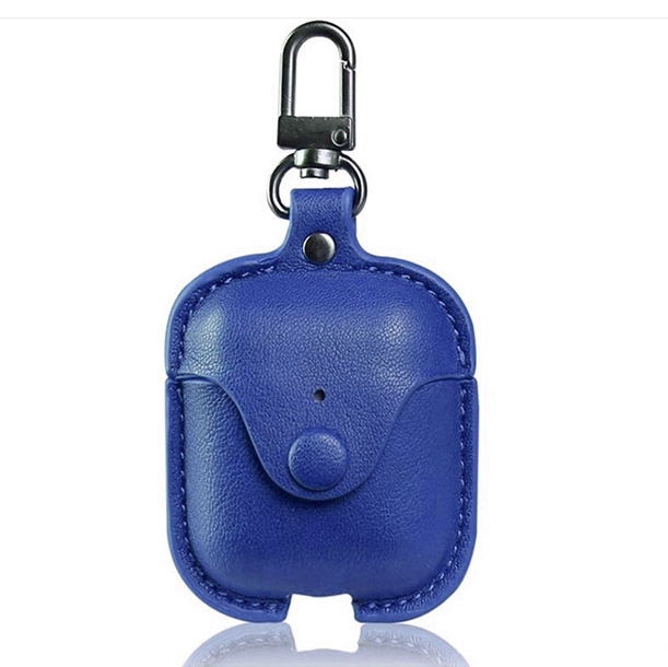 Leather Bag Case for AirPods (1st & 2nd Gen) - Blue