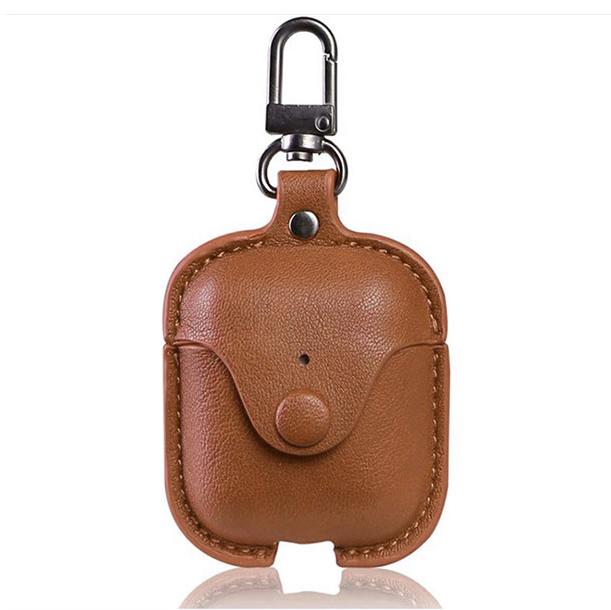 Leather Bag Case for AirPods (1st & 2nd Gen) - Brown