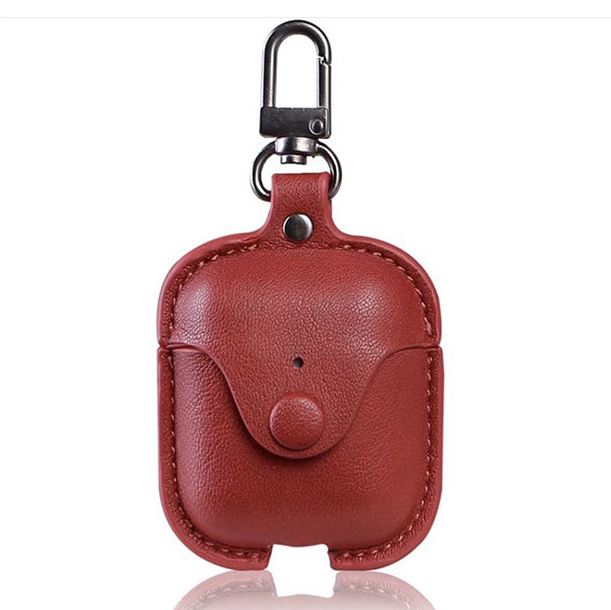 Leather Bag Case for AirPods (1st & 2nd Gen) - Red