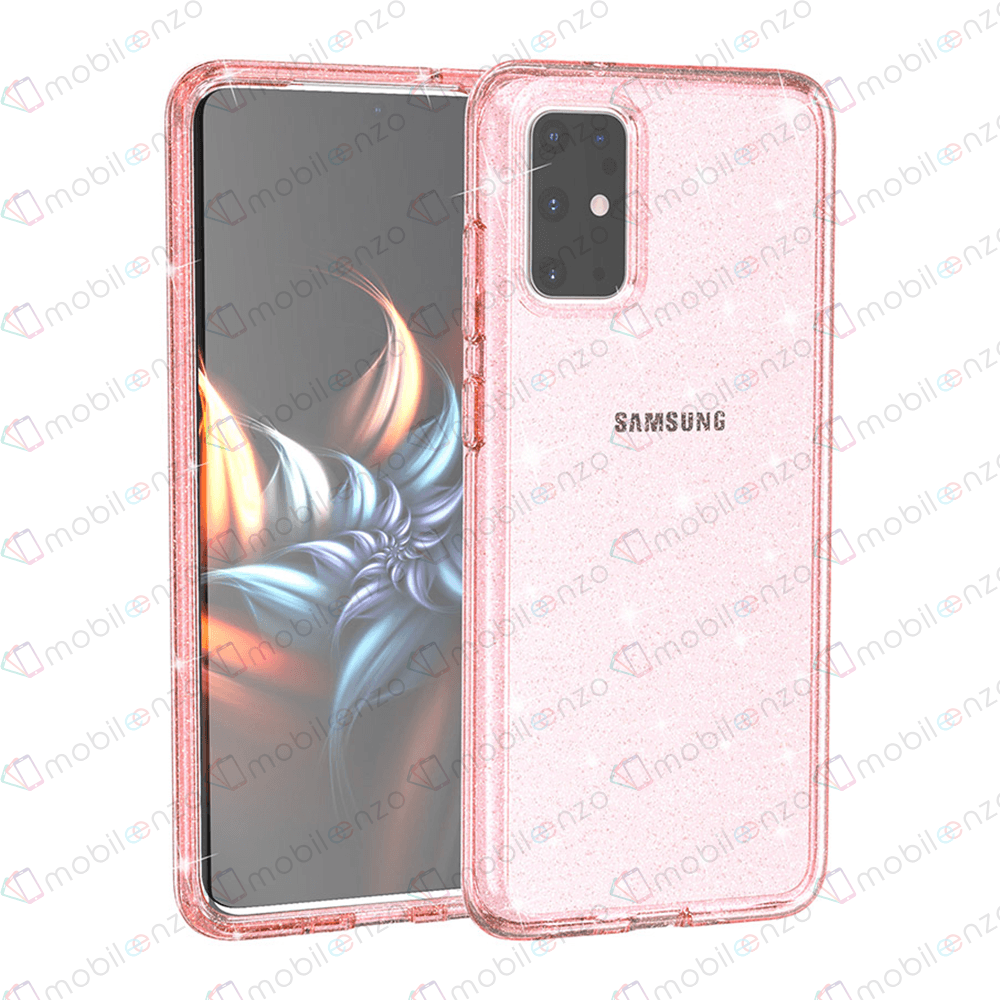 Transparent Sparkle Case for Galaxy S21 - Pink