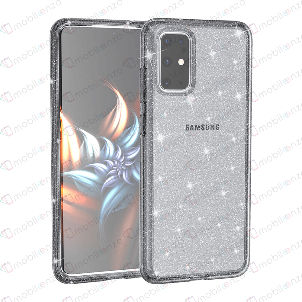 Transparent Sparkle Case for Galaxy S21 Plus - Black