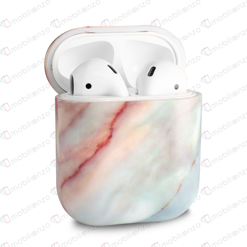 Marble Design Case for AirPods (1st & 2nd Gen) - White & Brown