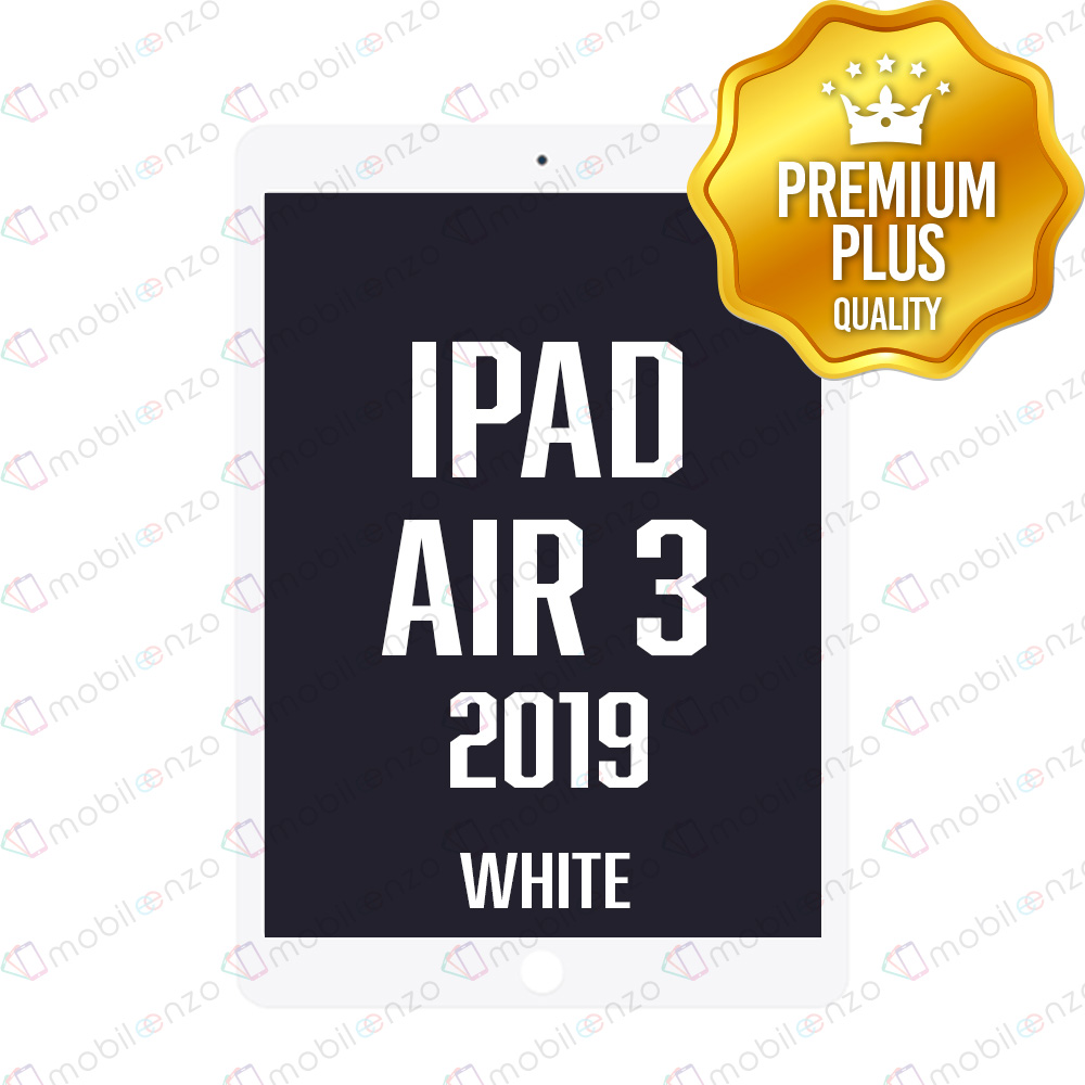 iPad Air 3 LCD Assembly (WHITE) (Sleep/Wake Sensor Flex Pre-Installed) (Premium Plus)