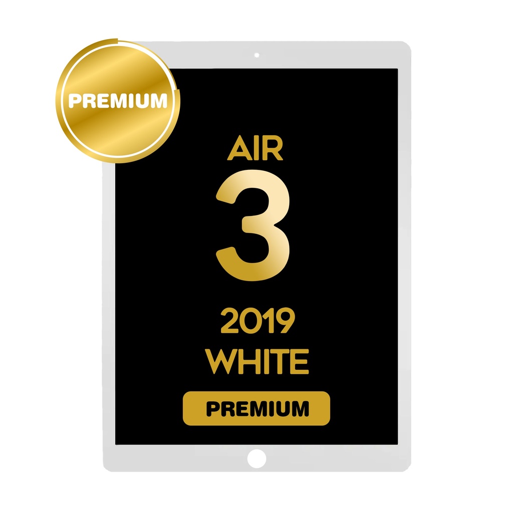iPad Air 3 LCD Assembly (Sleep/Wake Sensor Flex Pre-Installed) (Premium) - White