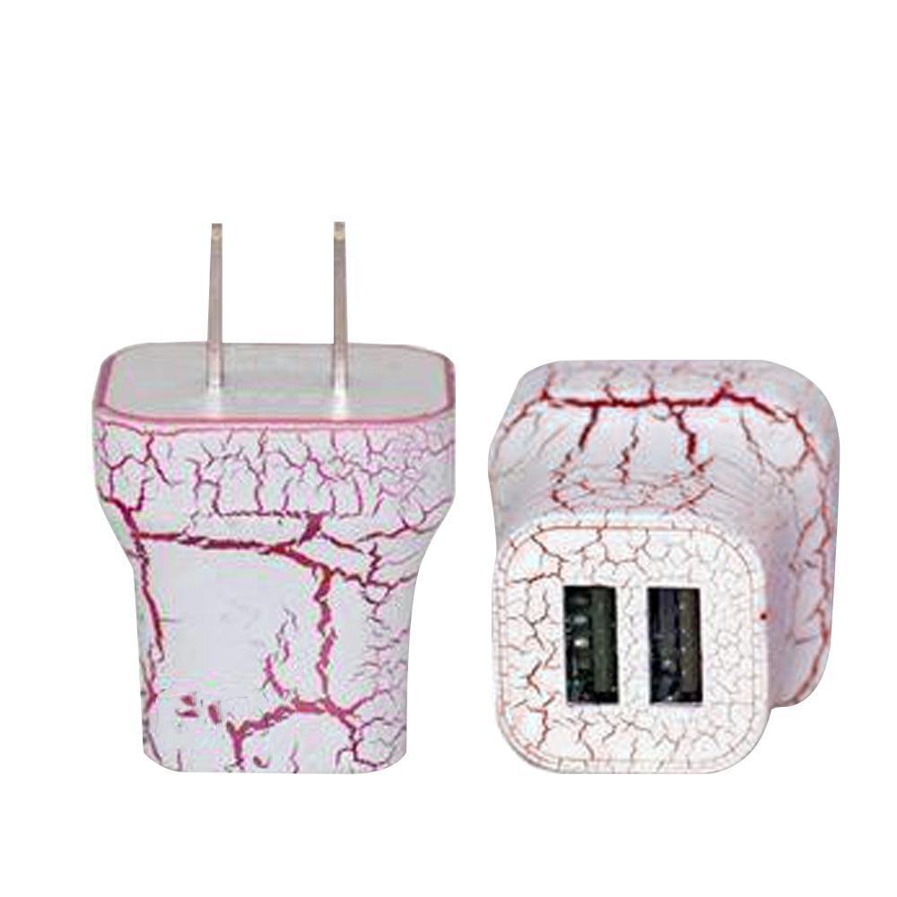 Light Up Wall Charger 2 port - Pink