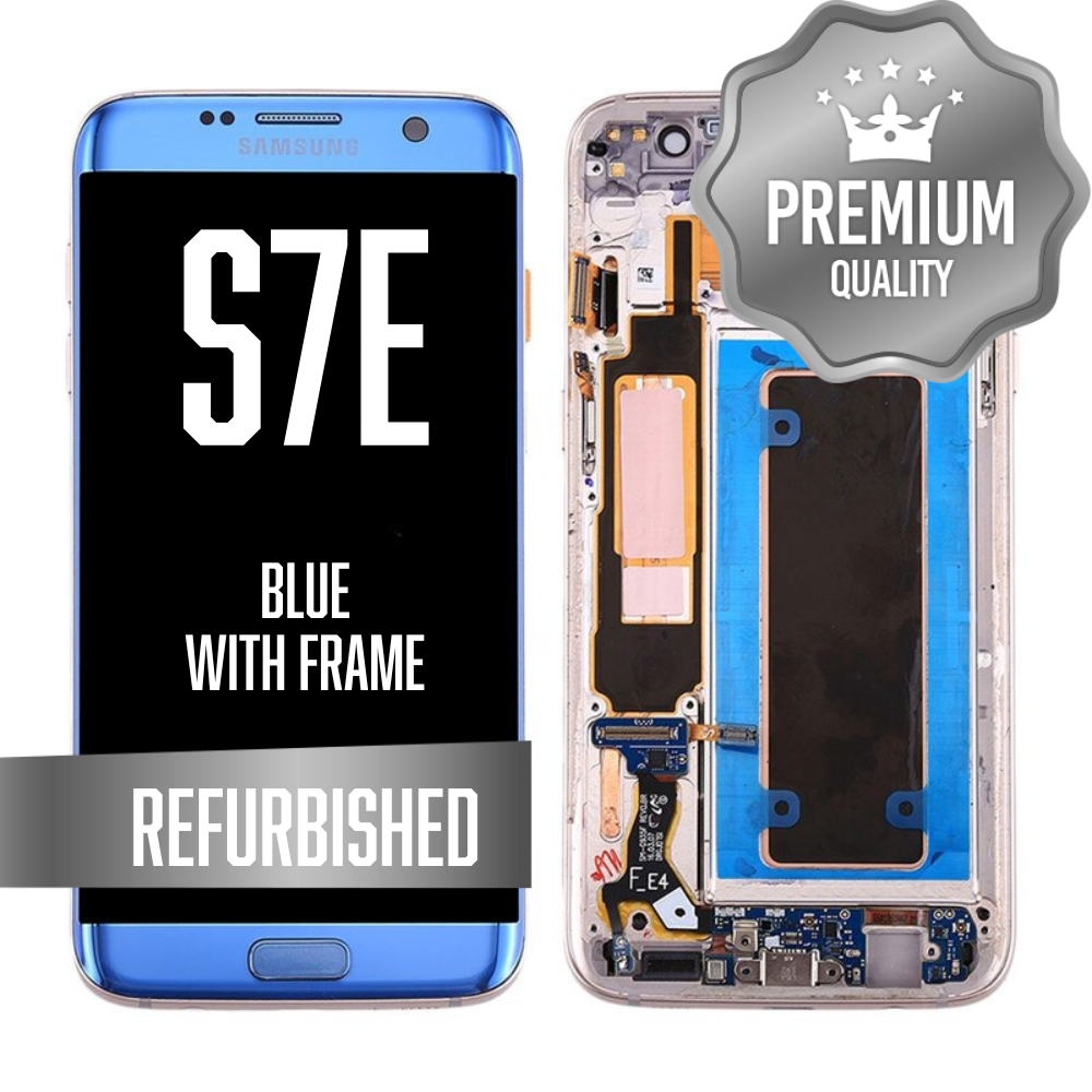 LCD for Samsung Galaxy S7 Edge With Frame - Blue (Refurbished)