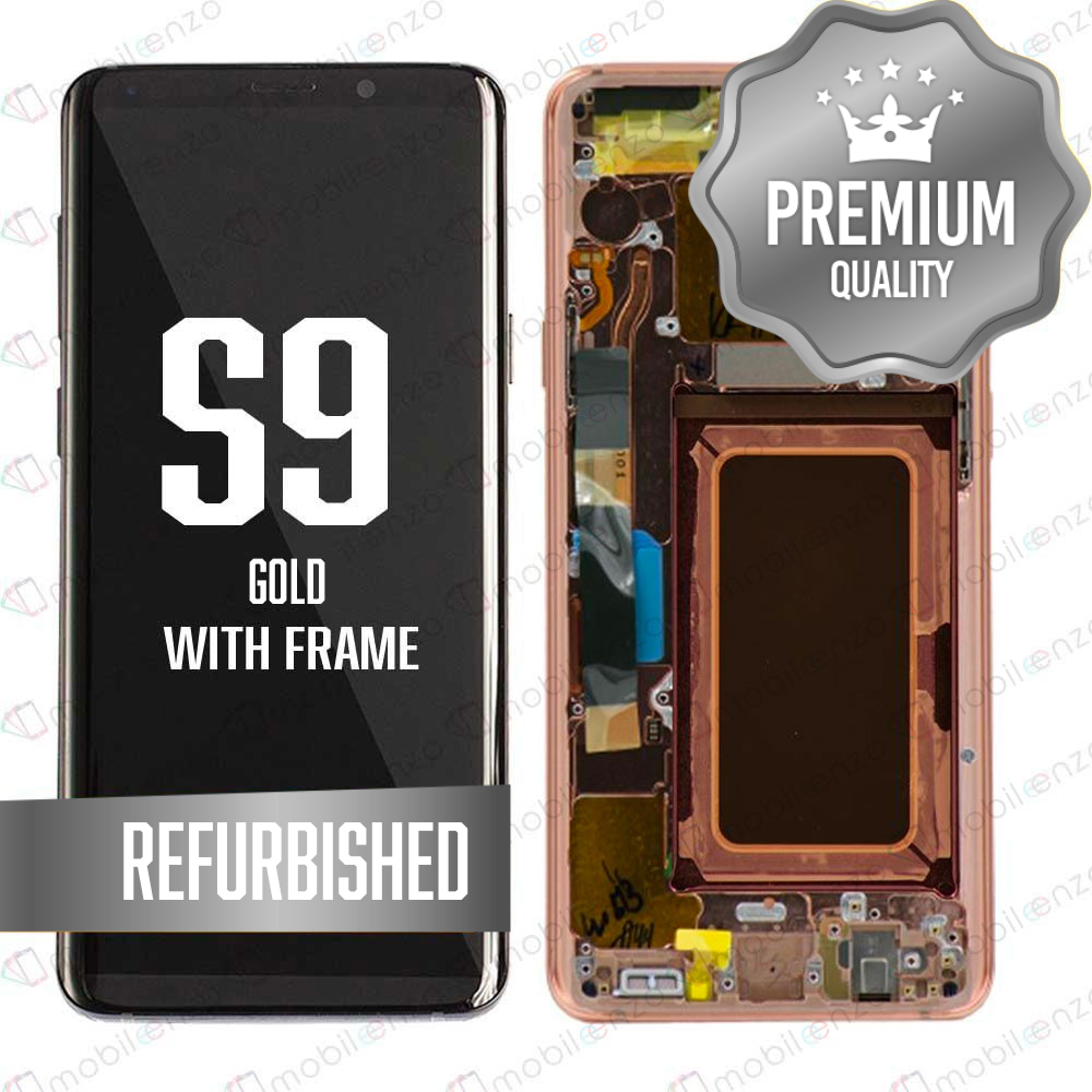 LCD for Samsung Galaxy S9 With Frame - Gold (Refurbished)