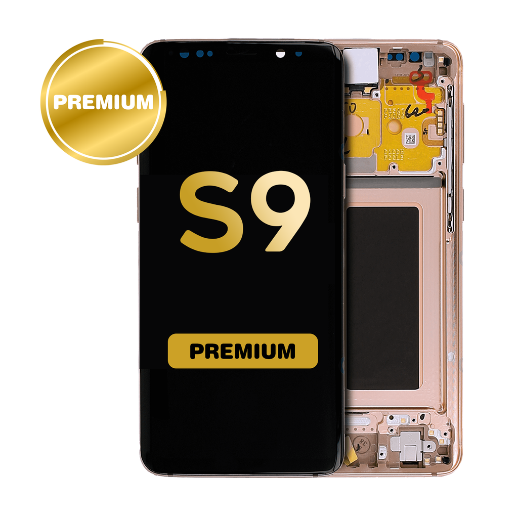 OLED Assembly for Samsung Galaxy S9 (G960) with Frame - Gold (Premium)