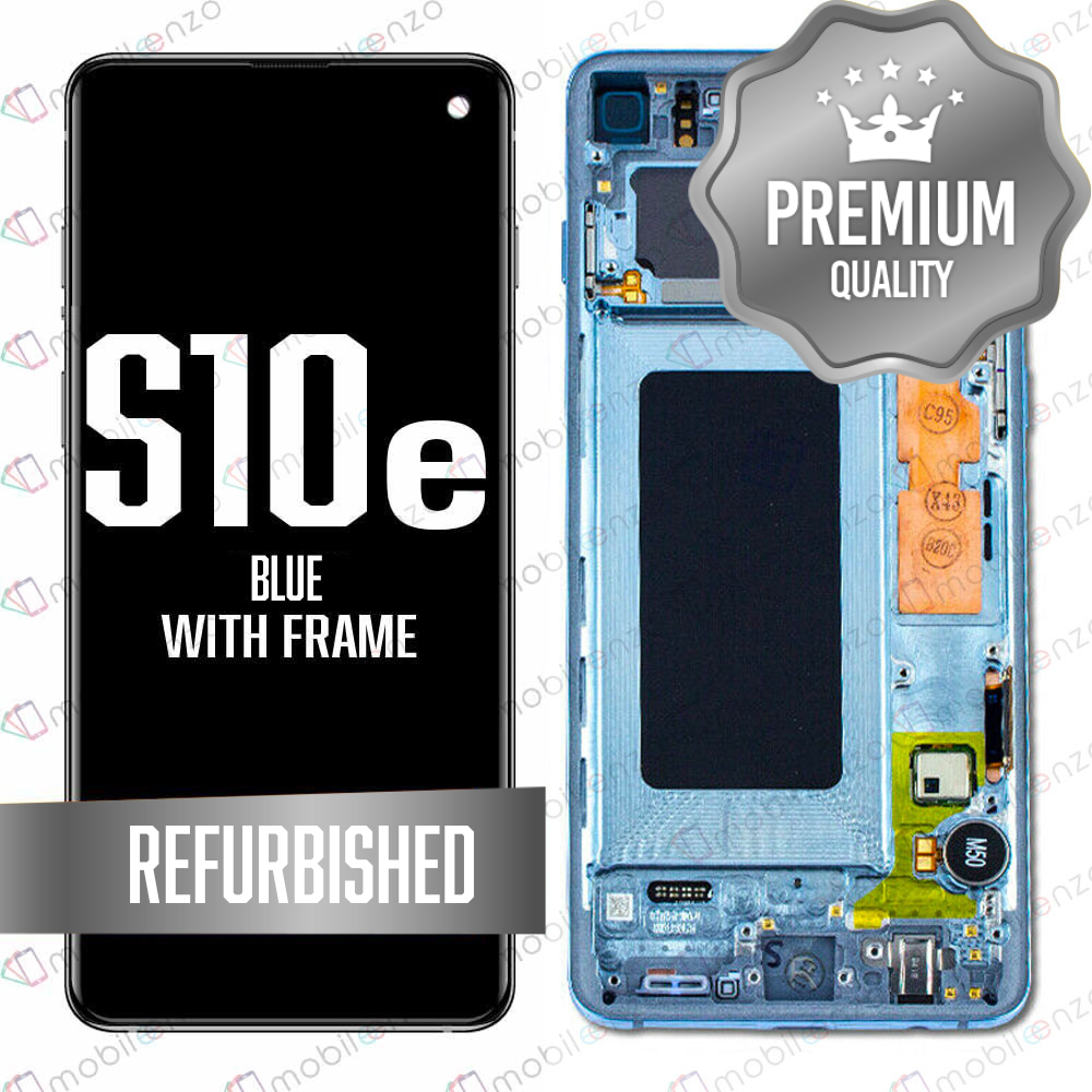 LCD for Samsung Galaxy S10 E With Frame - Blue (Refurbished)