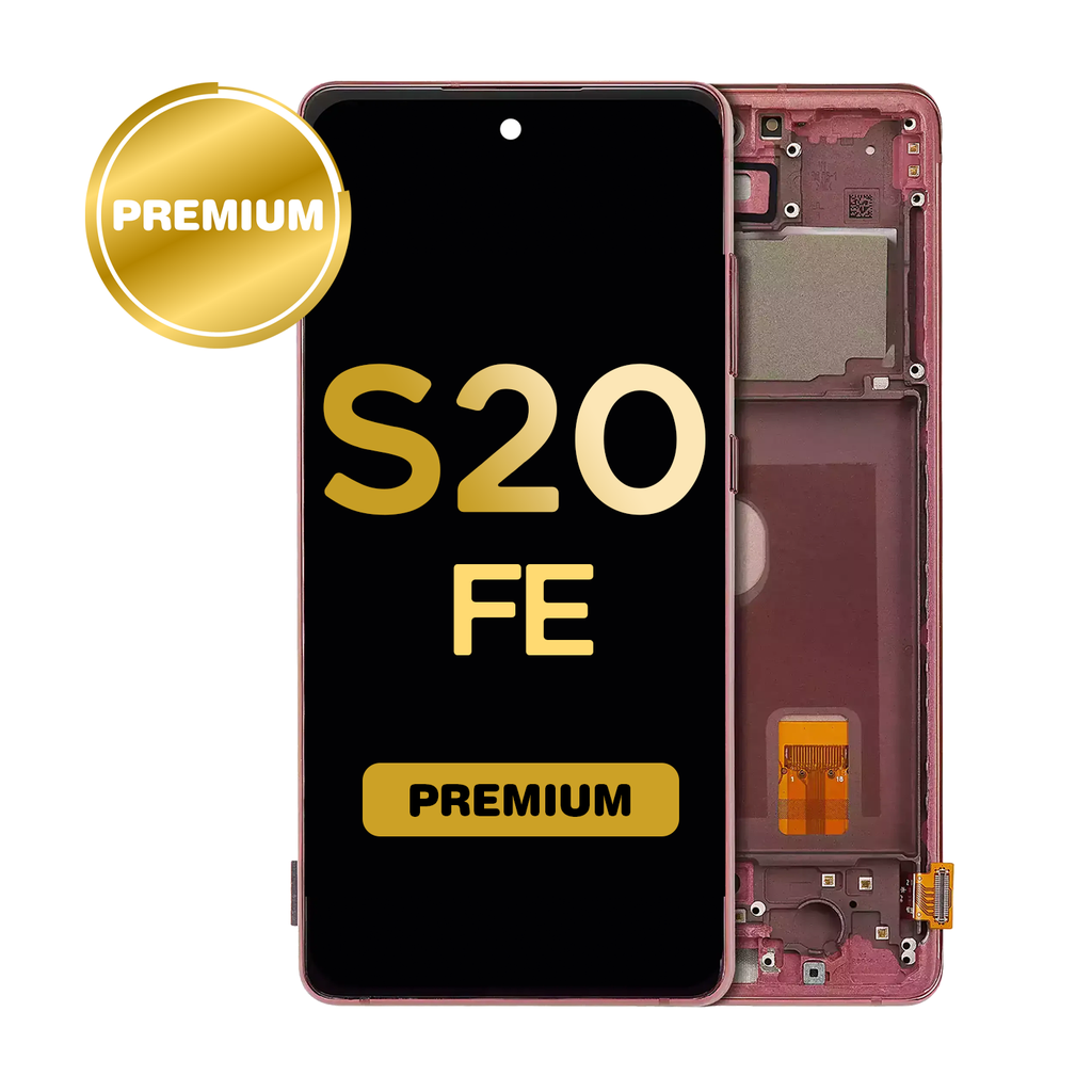 OLED Assembly for Samsung Galaxy S20 FE (G781) 5G with Frame - Cloud Red (Premium)