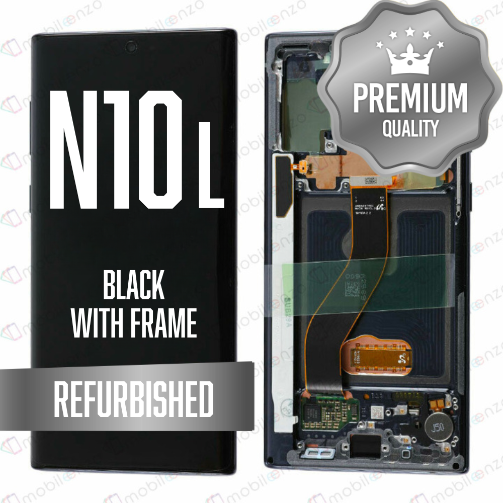 OLED Assembly for Samsung Galaxy Note 10 Lite (N770) with Frame - Black (Premium)