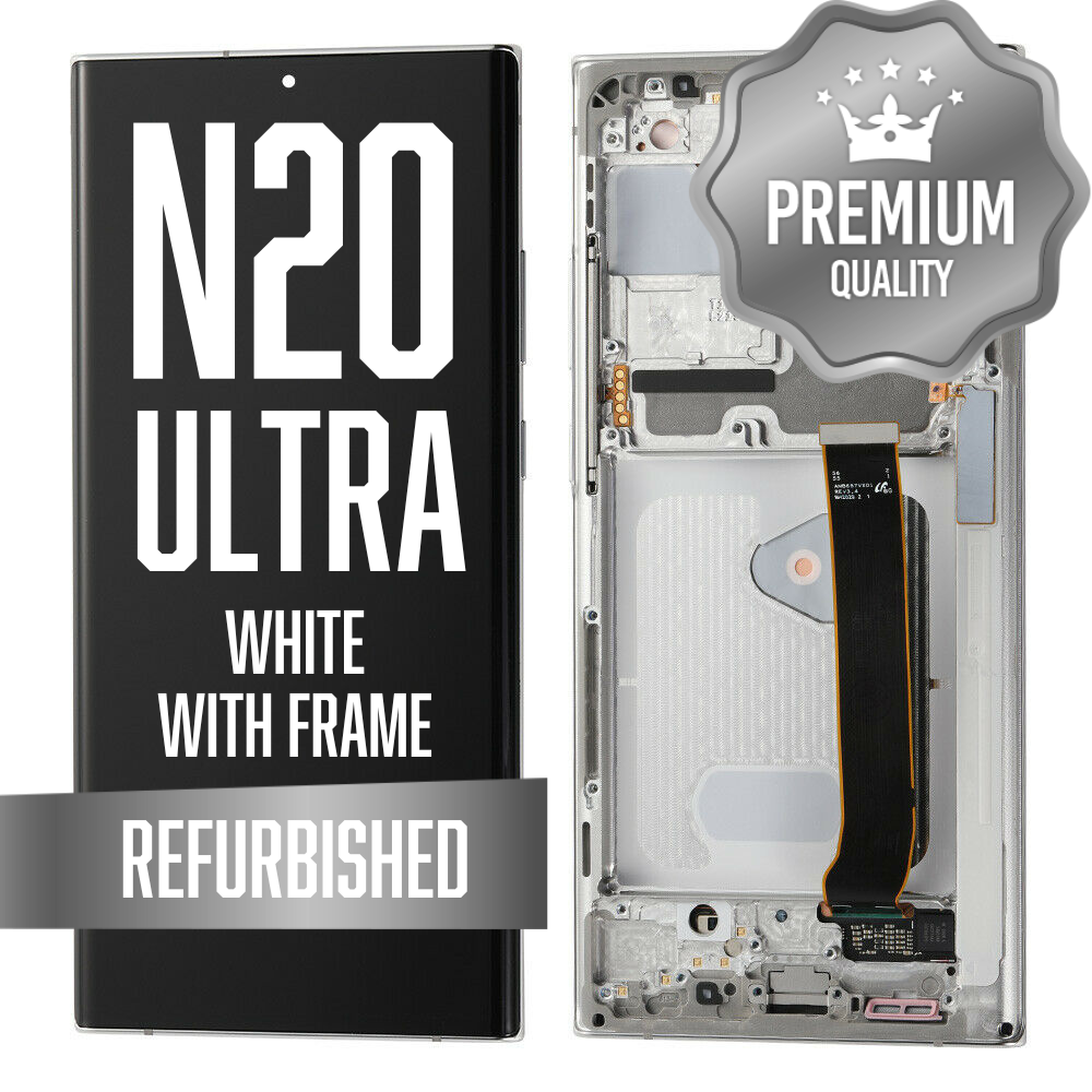LCD for Samsung Note 20 Ultra 5G with Frame White (Refurbished)