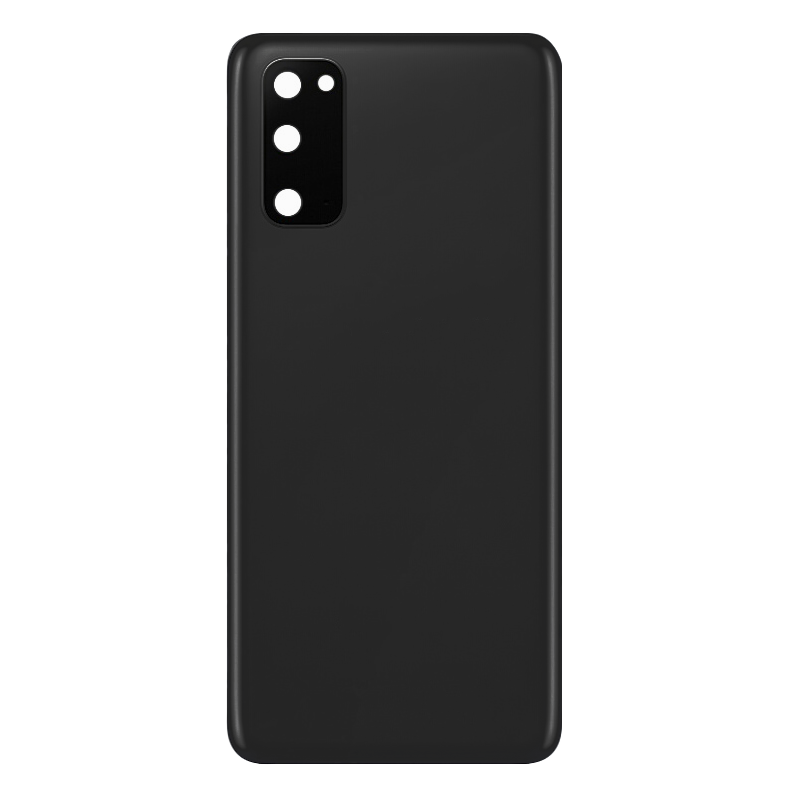 Back Cover Glass With Camera Lens For Samsung Galaxy S20 (No Logo) (Black)