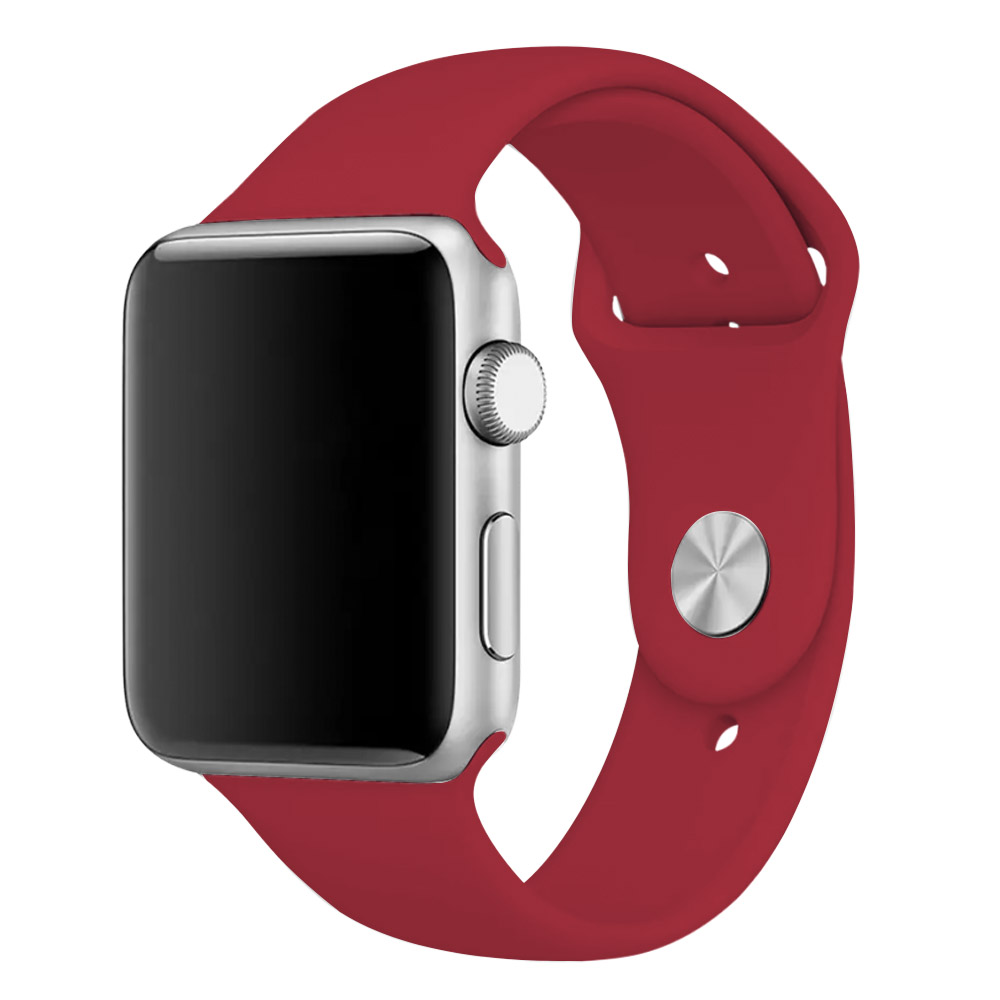 Premium Silicone Band for iWatch 42/44/45/49mm - Burgundy