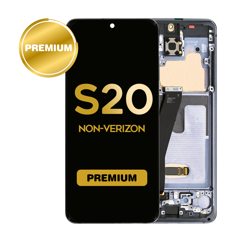 OLED Assembly for Samsung Galaxy S20 (G980 / G981) with Frame - Cosmic Gray (Non-Verizon 5G UW Frame) (Premium)