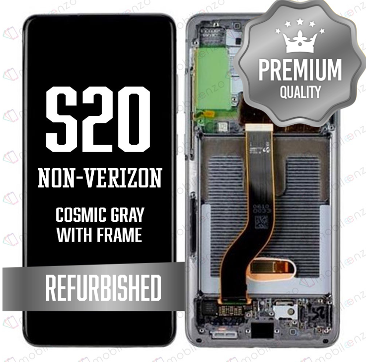OLED Assembly for Samsung Galaxy S20 With Frame - Cosmic Gray (Non-Verizon 5G UW Frame) (Refurbished)