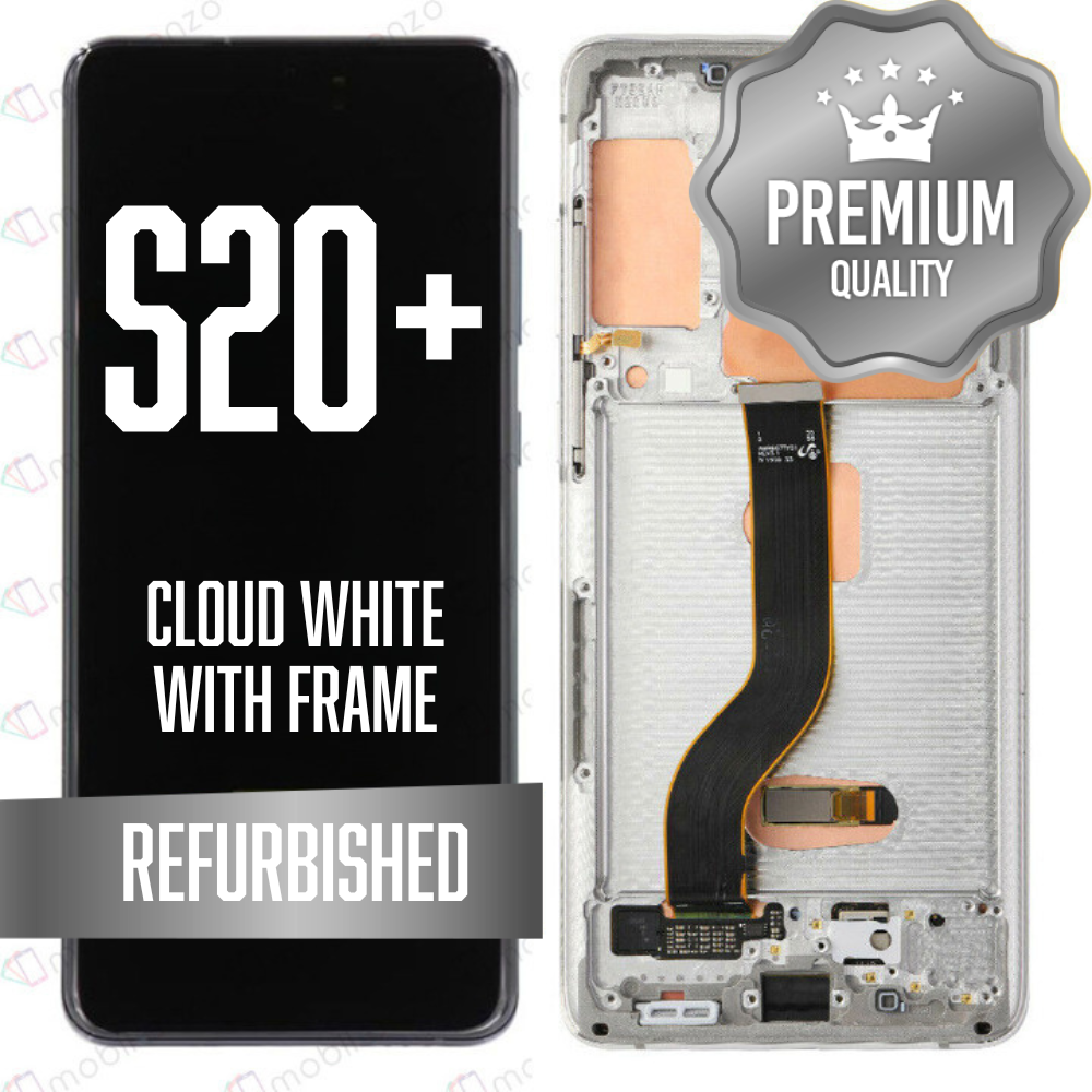 OLED Assembly for Samsung Galaxy S20 Plus / 5G With Frame - Cloud White (Refurbished)