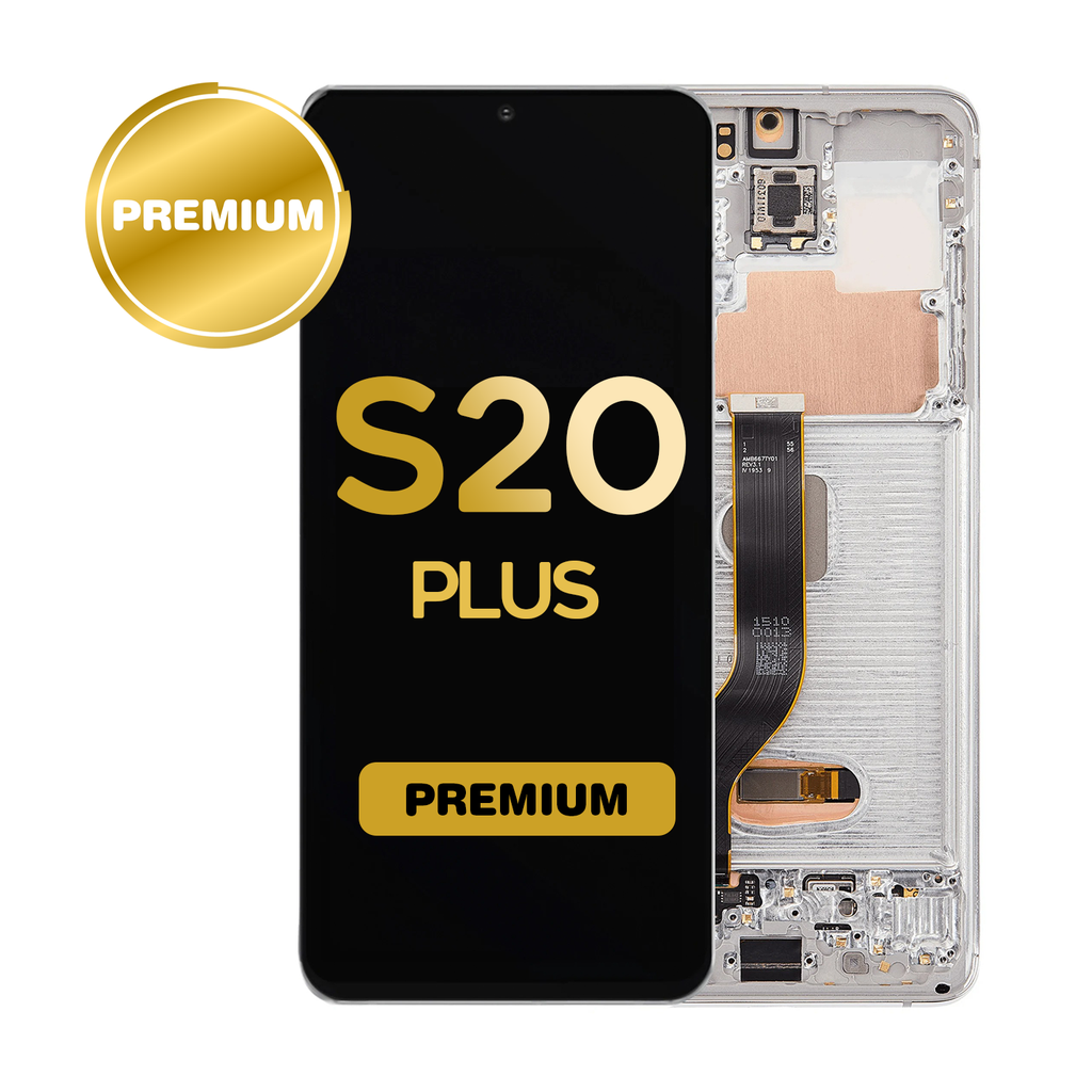 OLED Assembly for Samsung Galaxy S20 Plus 5G (G985 / G986) with Frame - Cloud White (Premium)