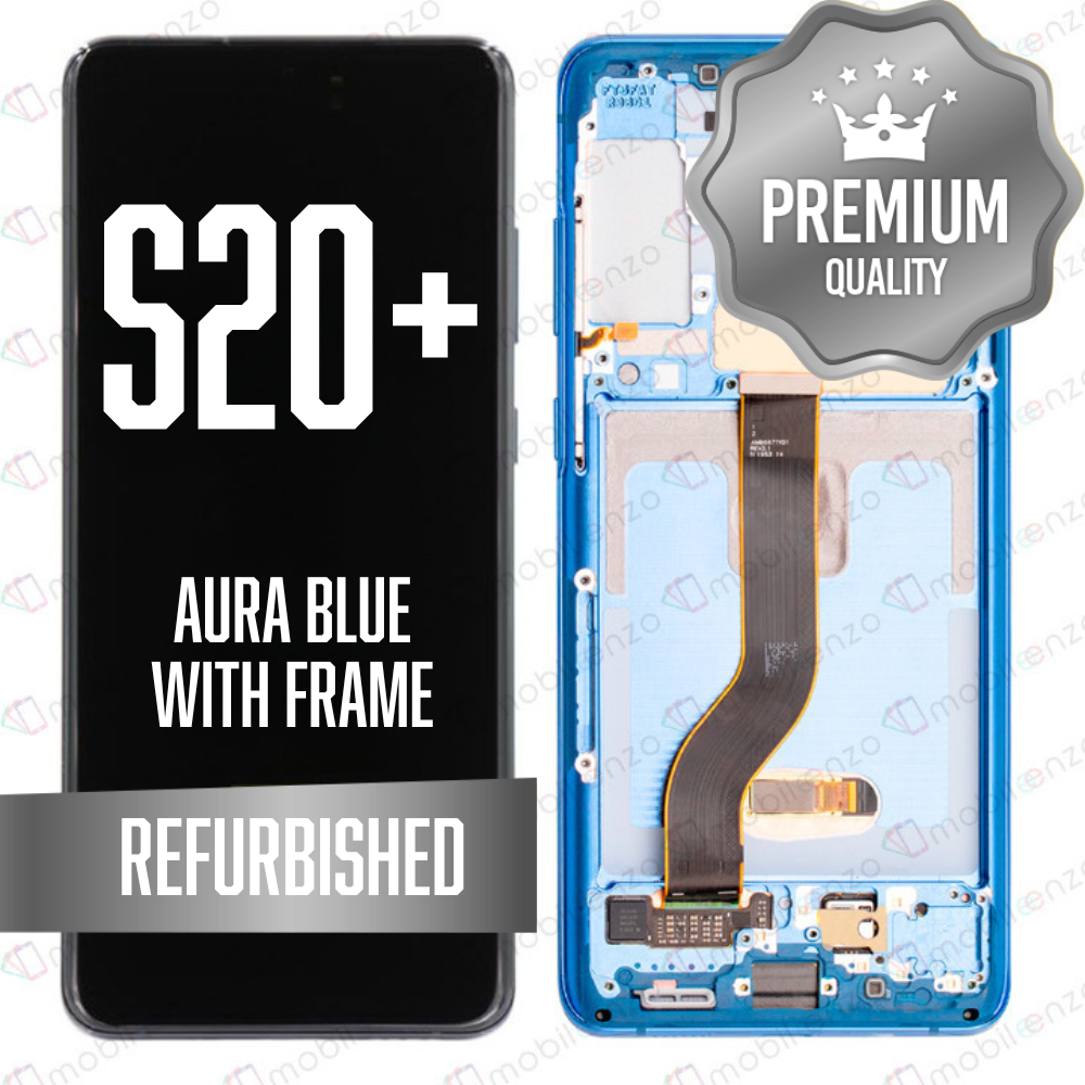 OLED Assembly for Samsung Galaxy S20 Plus / 5G With Frame - Aura Blue (Refurbished)