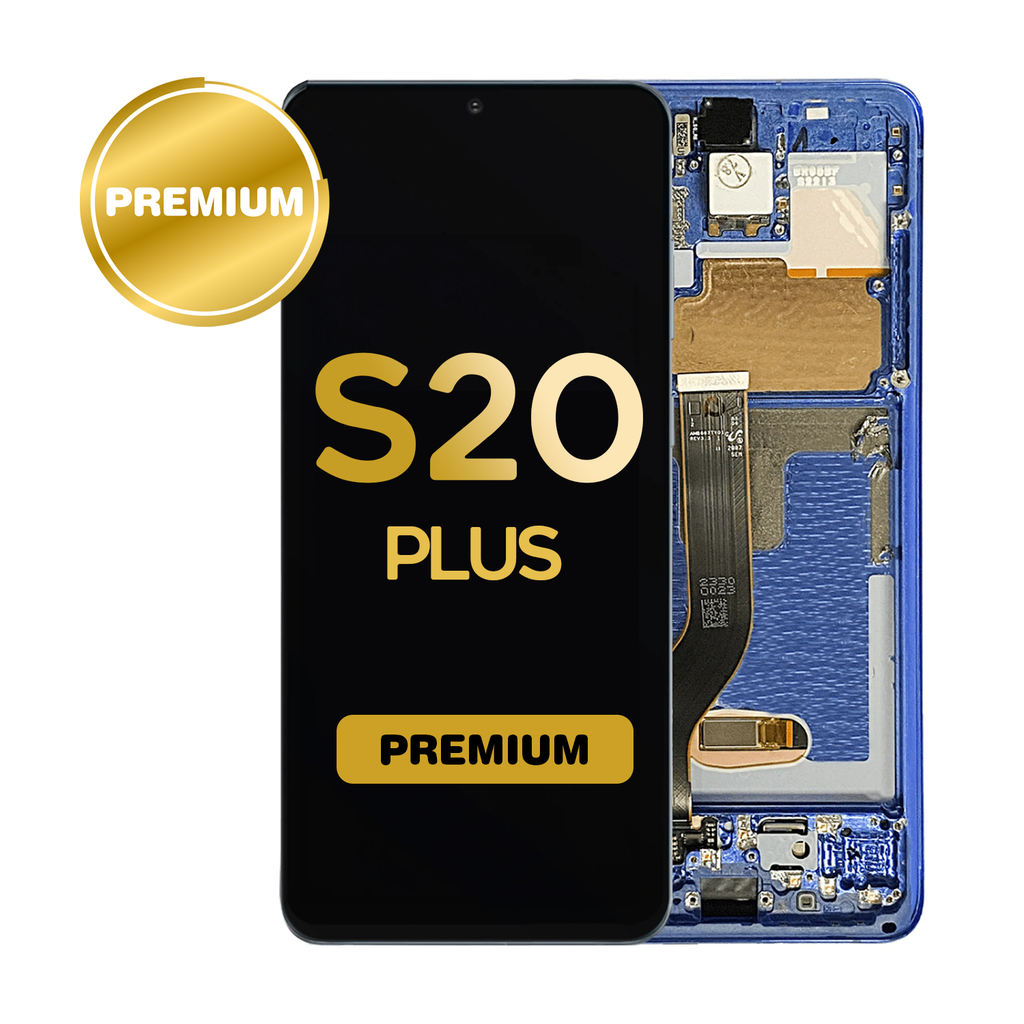 OLED Assembly for Samsung Galaxy S20 Plus 5G (G985 / G986) with Frame - Aura Blue (Premium)