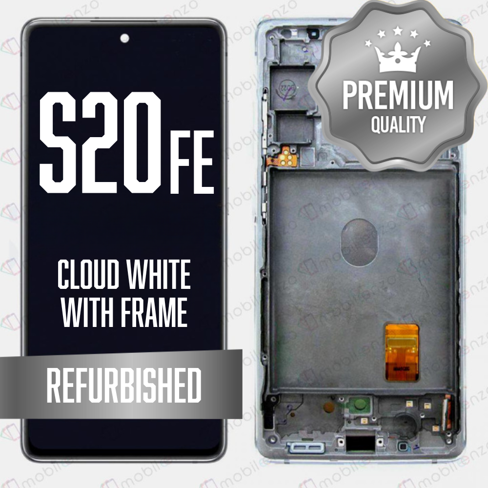 LCD for Samsung Galaxy S20 FE 5G With Frame - Cloud White (Refurbished)