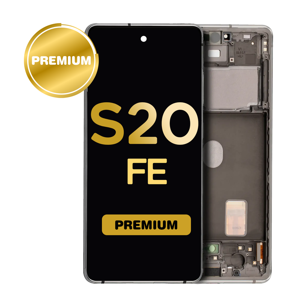 OLED Assembly for Samsung Galaxy S20 FE (G781) 5G with Frame - Cloud White (Premium)